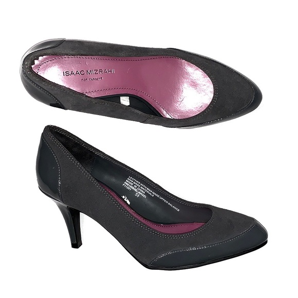 3/$12 Isaac Mizrahi Gray Heels Size 5.5 - Picture 6 of 8